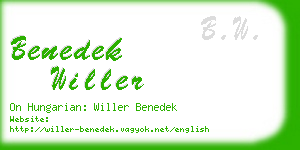 benedek willer business card
